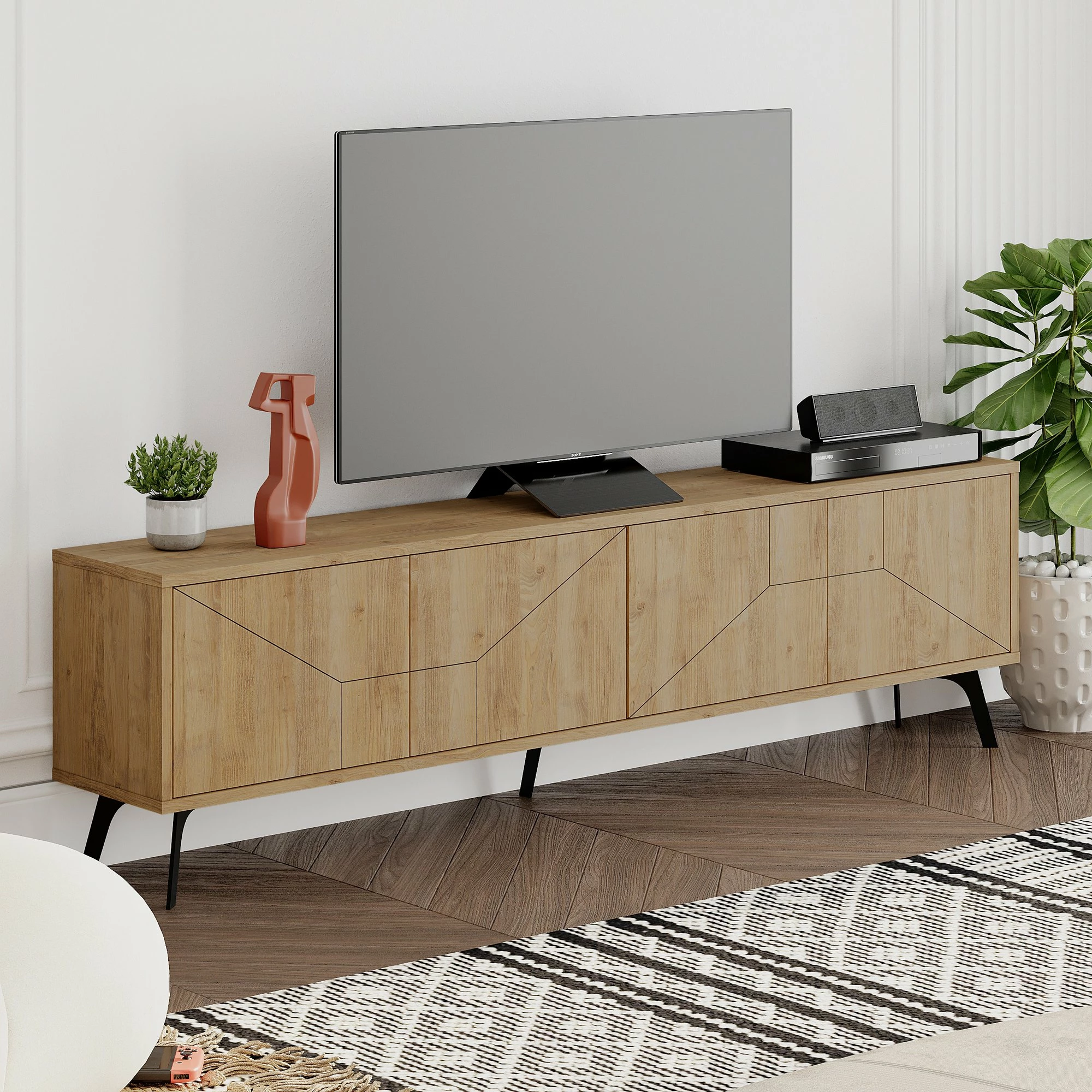 Komodë për TV Skye Decor, ngjyrë lisi, Dune