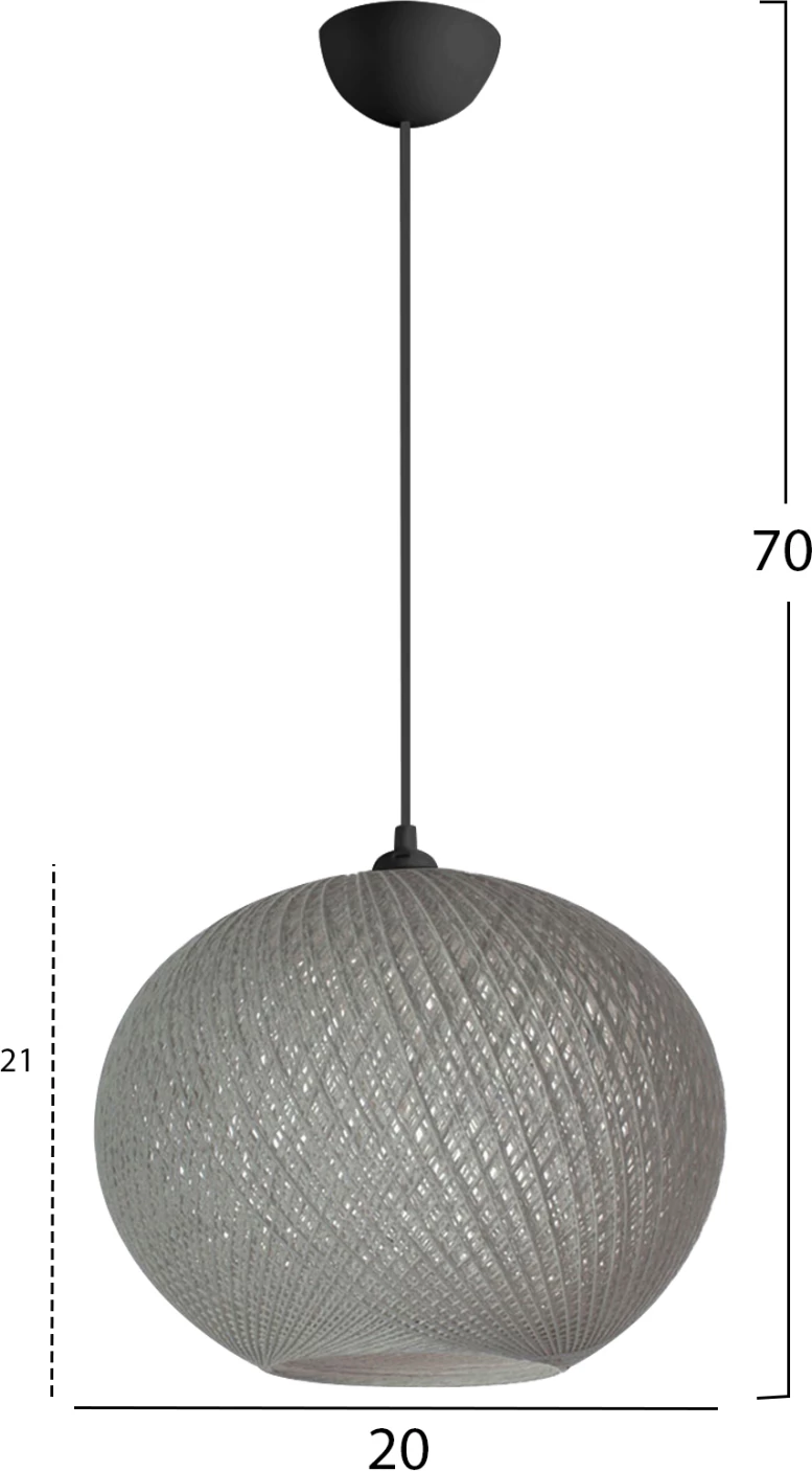 Llambë varëse tavani sferike, litar i thurur, gri, FH7626.01 6