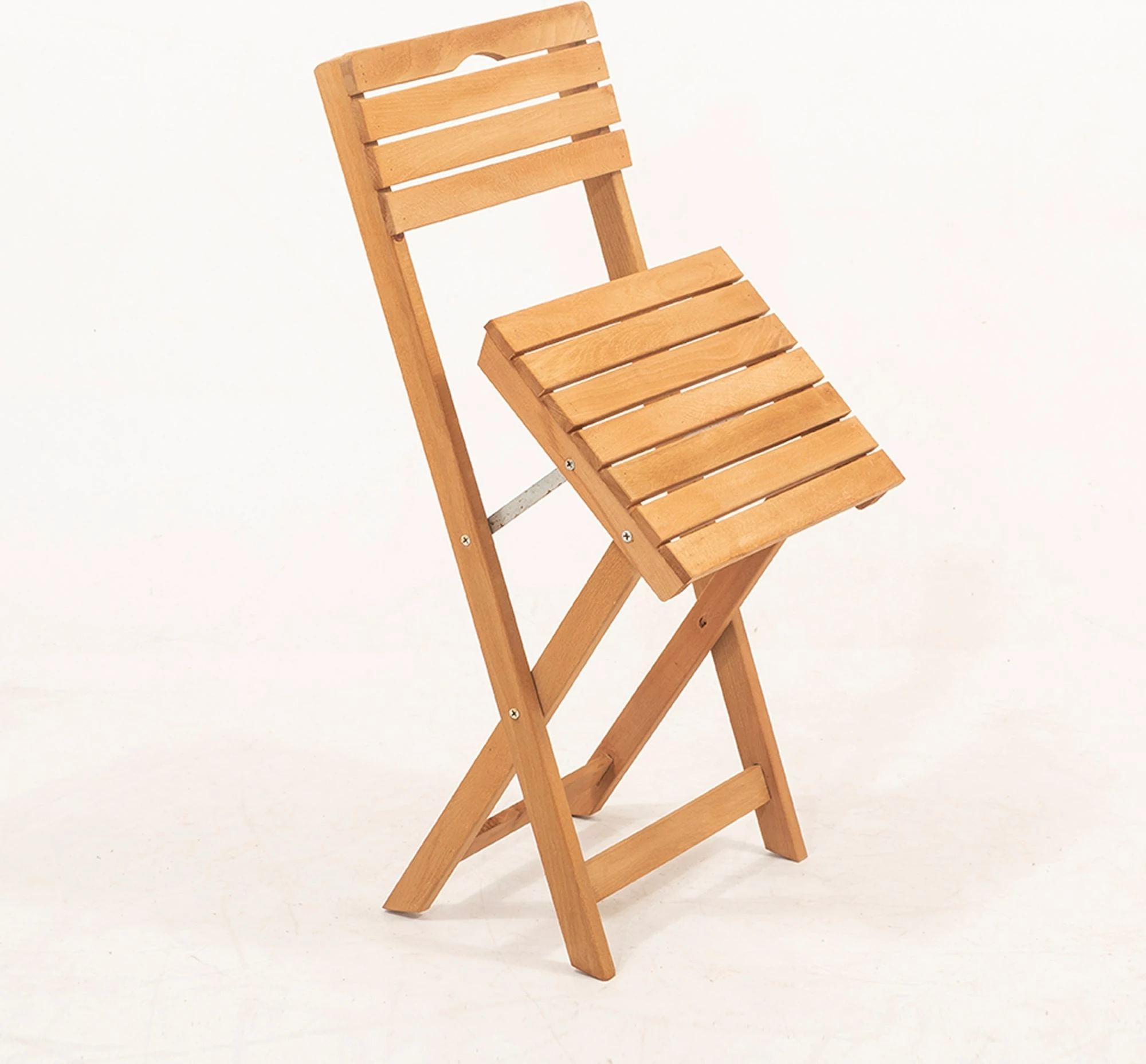 Set tavolinë me karrige për terasë, 3 pjesë, dru ahu, natyrale/krem, Hanah Home My001A