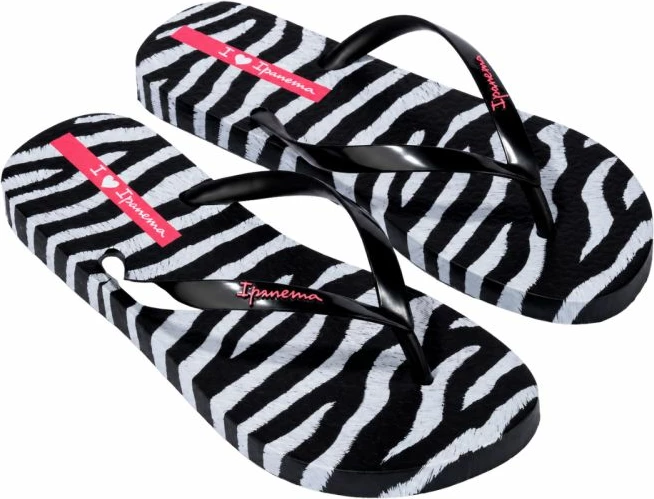 Flip-flopa për femra Ipanema Animal Print 83846-BP655, zi dhe hiri [Madhësia: 41 - 42]