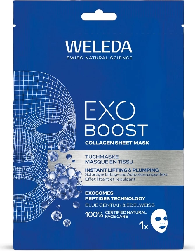Maskë për fytyrë Weleda Exo Boost Collagen Sheet, për femra, 20ml