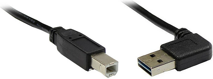 Kabllo USB GoodConnections USB 2.0 A në B, 3m, këndore, e zezë
