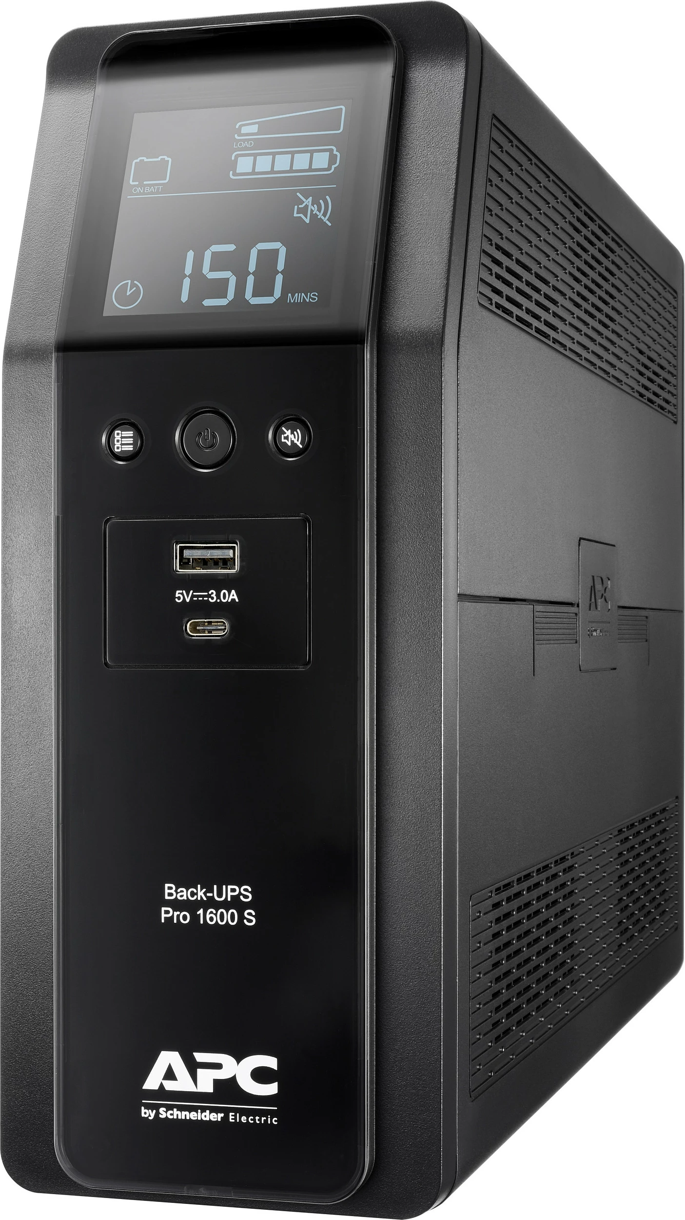 UPS APC Back-UPS Pro 1600S, 1600VA/960W, 8x IEC C13, Sine Wave, AVR, LCD, USB-A + USB-C, Mini Tower, e zezë