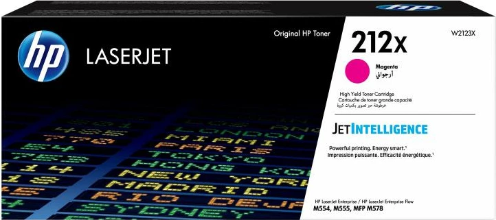 Toner, HP, 212X W2123X, rendiment i lartë për LaserJet, kompatibil me Color LaserJet Enterprise M554/M555/MFP M578, magenta