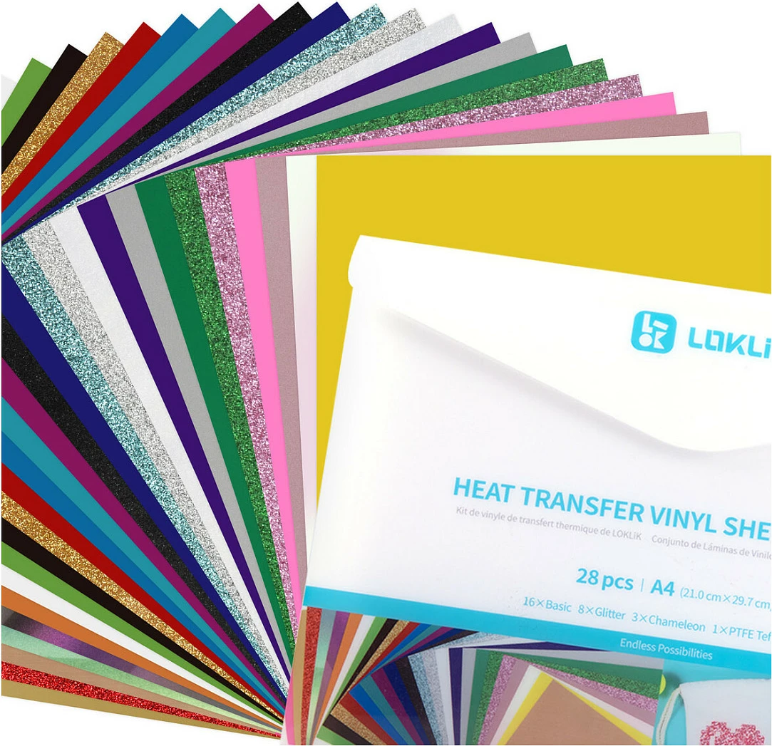 Set folie vinyl për plotter LOKLiK, A4 210x297 mm, shumëngjyrëshe