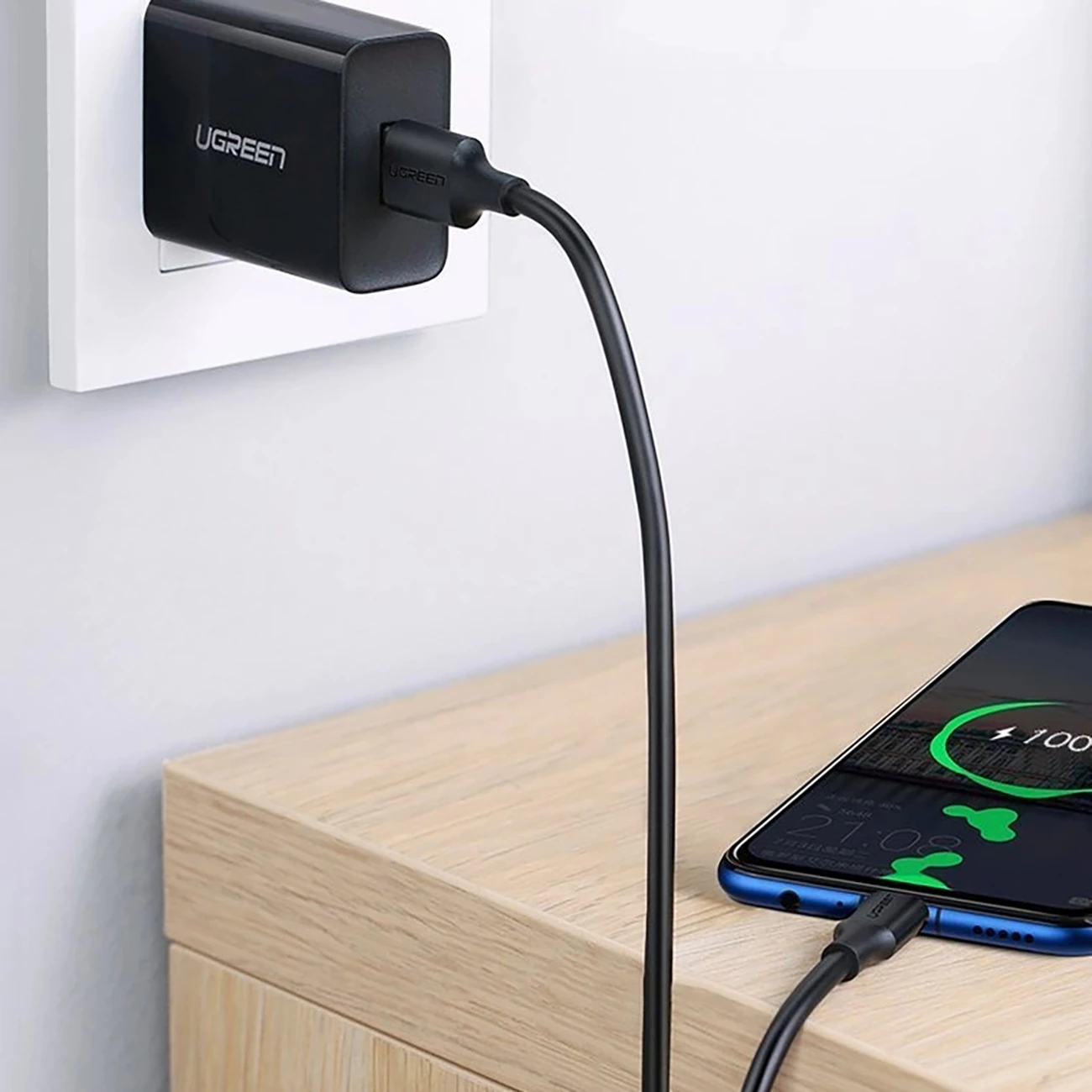 Kabllo Ugreen US289 60135, micro USB / USB-A, 0.5m, e zezë