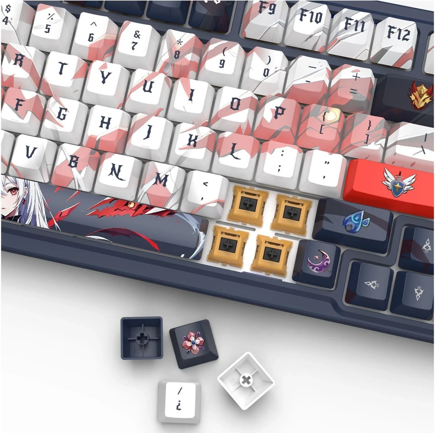 Tastierë mekanike Redragon K686AK-RGB-PRO Eisa, RGB, wireless, e bardhë-gri