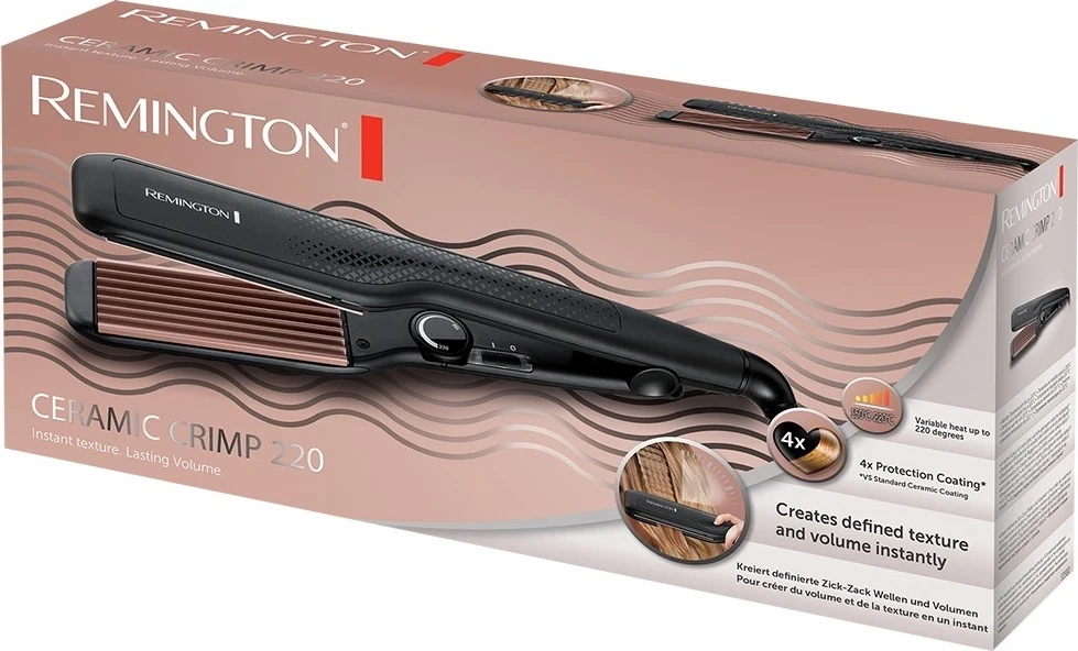 Drejtuese për flokë Remington S3580 Ceramic Crimp 220, e zezë