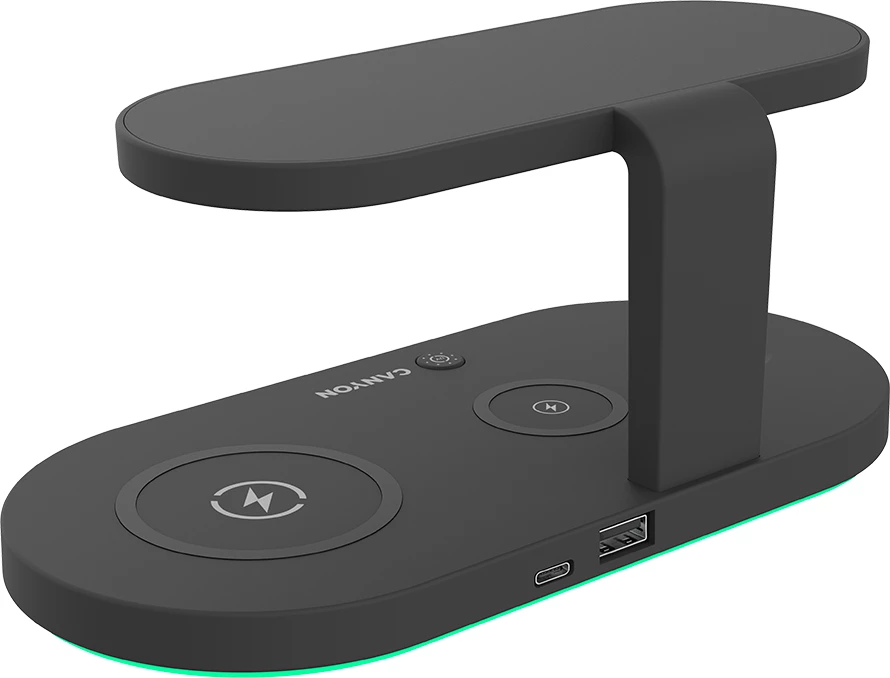 Karikues wireless CANYON WS-501 15W 5-në-1 me UV, i zi