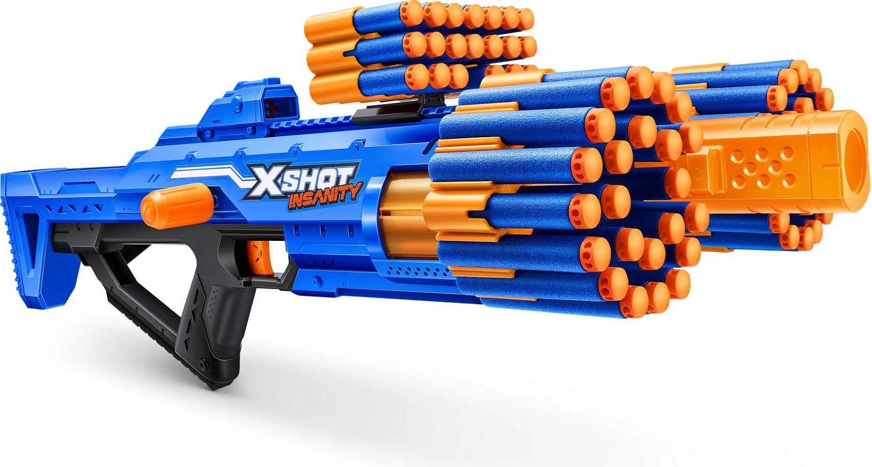 Blaster lodër ZURU XSHOT Insanity Berzerko, 48 shigjeta, blu/portokalli