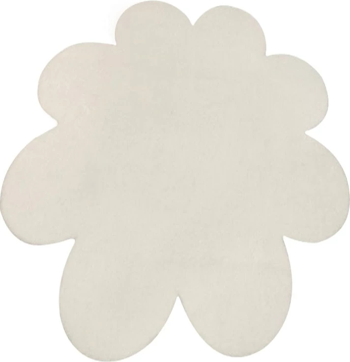 Qilim për korridor, formë luleje, ngjyrë e bardhë, 150x150cm, Conceptum Hypnose Daisy Plush