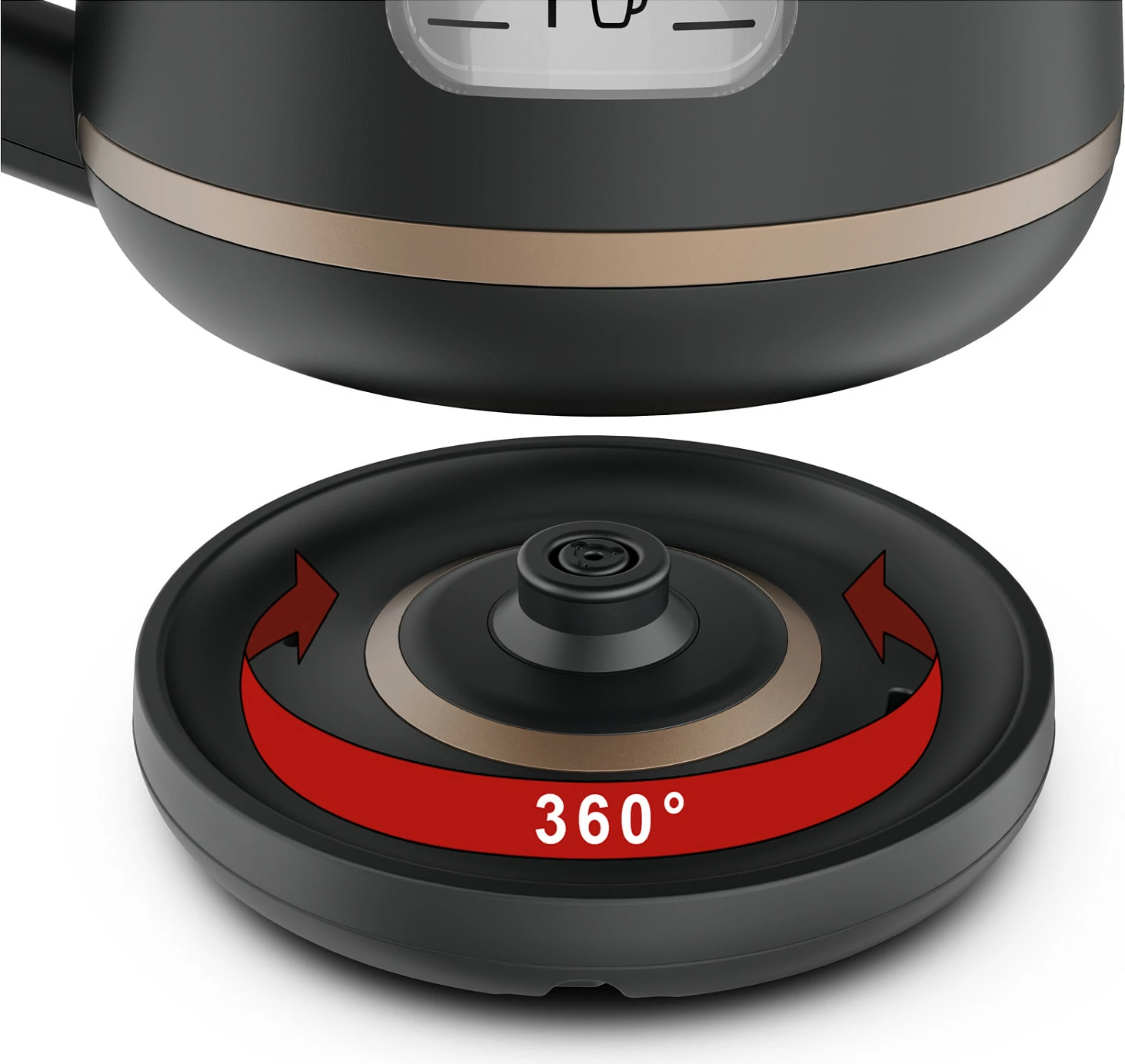 Çajnik elektrik Tefal Includeo, 1L, 2400W, filtër anti-gëlqere, i zi