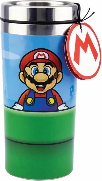 Gotë termike udhëtimi Paladone Super Mario Warp Pipe 470 ml, jeshile/kaltër