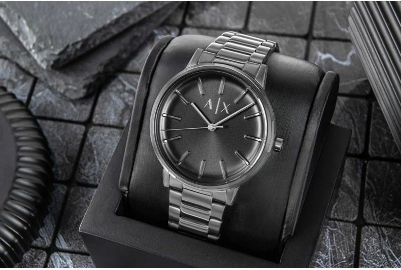 Orë dore për meshkuj Armani Exchange, titanium