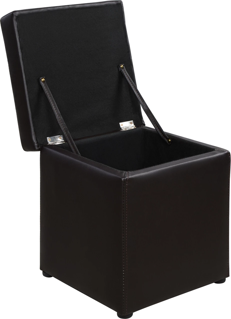 Karrige për bar me hapësirë ruajtëse, kub ngjyrë kafe, FH224.03, 36.5x36.5x36 cm