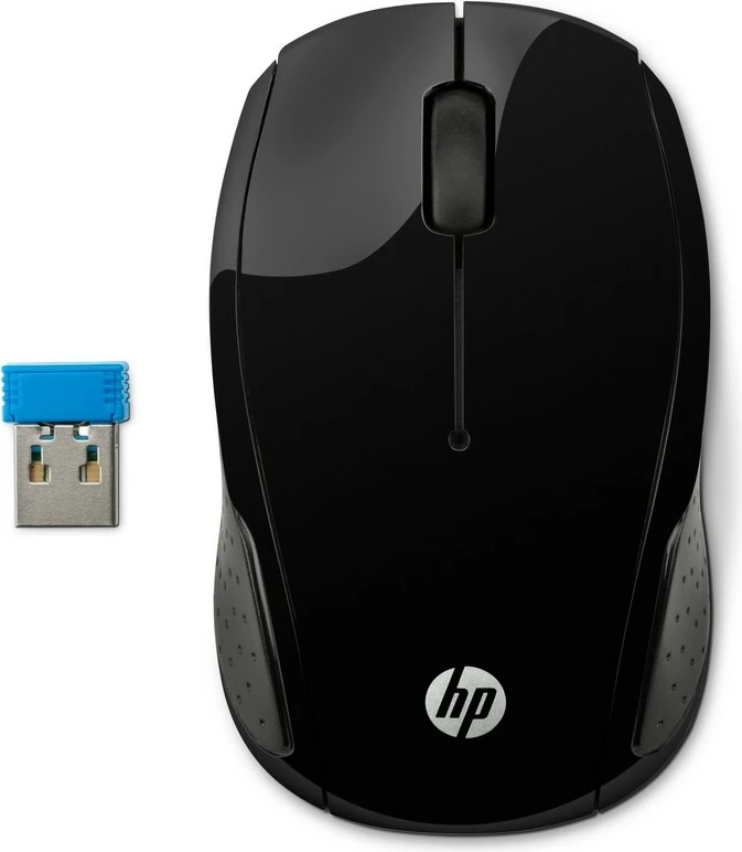 Maus pa tela HP 200 X6W31AA, 1000 DPI, USB me nano-pranues 2.4 GHz, 3 butona, universal, i zi