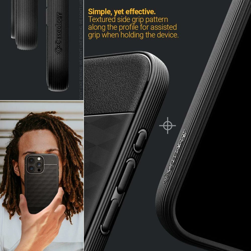 Mbështjellës Spigen Caseology Parallax Mag për iPhone 15 Pro, MagSafe, Matte Black