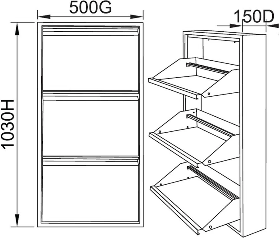 Dollap këpucësh Skye Decor, gri e çelët, Js1035
