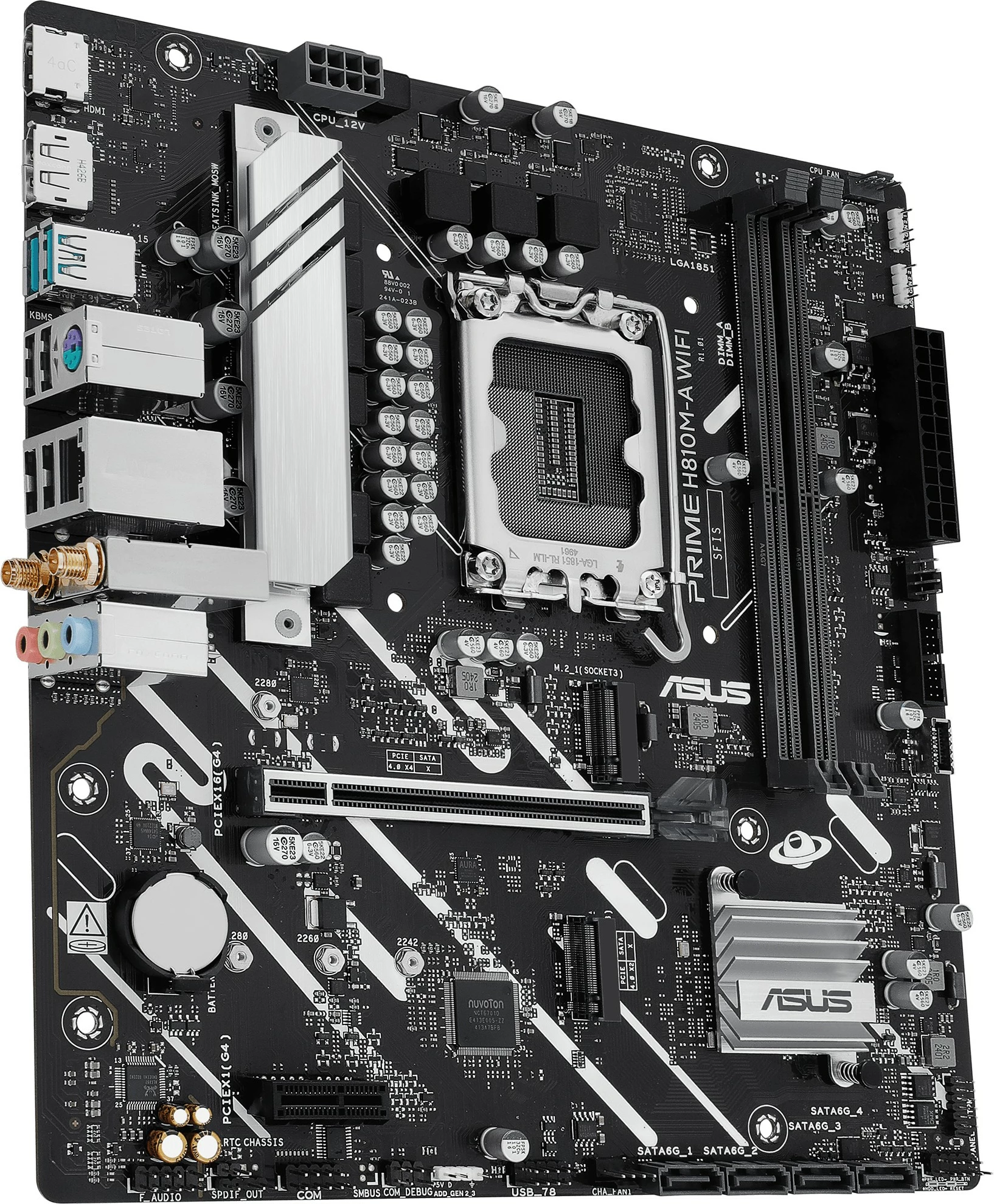 Pllakë amë ASUS PRIME H810M-A WIFI, Intel, LGA 1851, DDR5, 128 GB