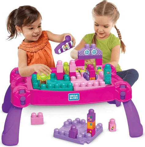 Lodër për fëmijë Mega Bloks Pink Build and Learn Table - 30 copë