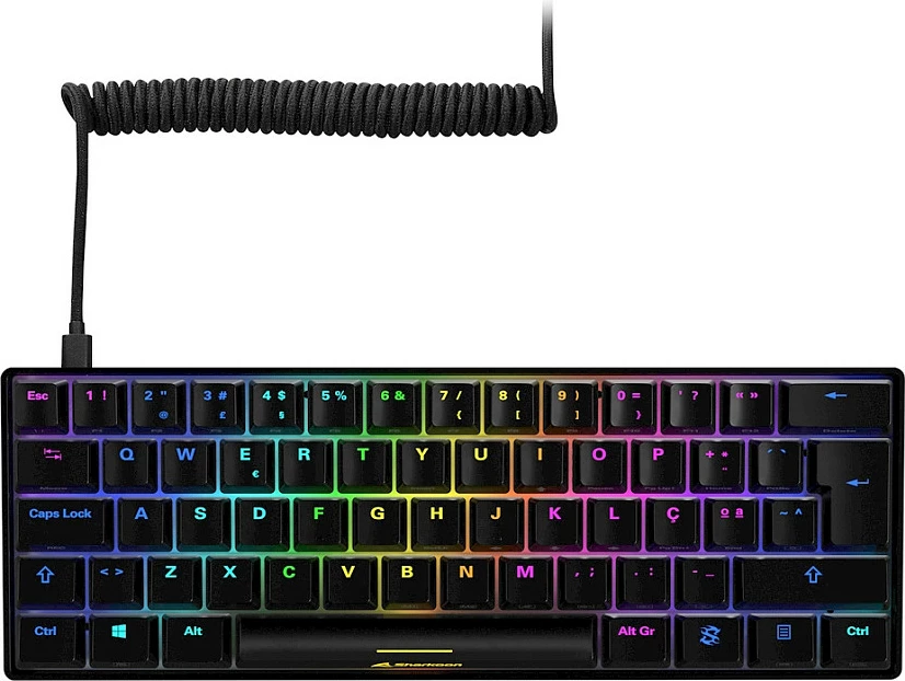 Tastierë mekanike SHARKOON SKILLER SGK50 S4, Kailh Red, 60%, RGB, PT-Layout, e zezë