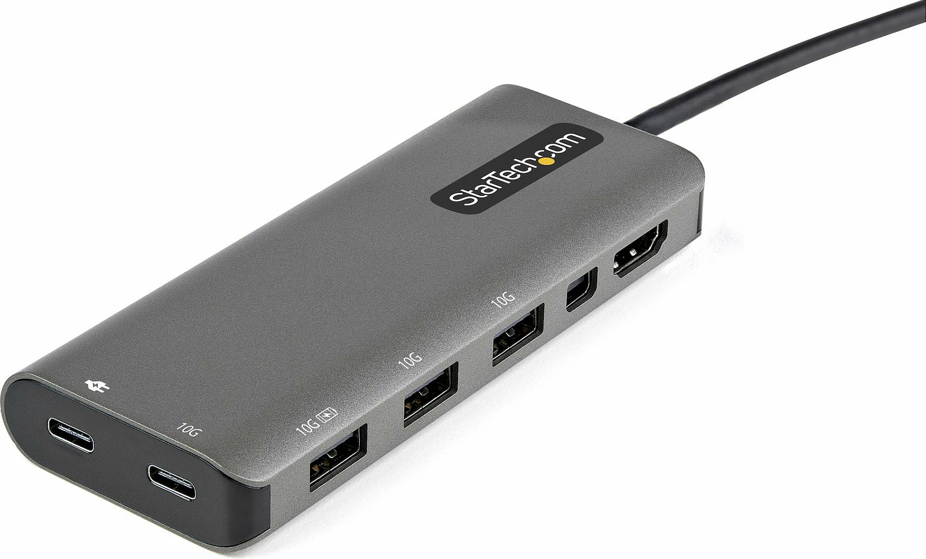 Adapter multiport USB-C StarTech DKT31CMDPHPD, HDMI + Mini DisplayPort 4K 60Hz, Hub 4x USB 10Gbps, PD 100W, zi/argjendtë