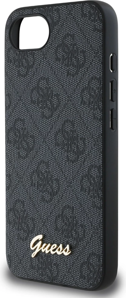 Mbështjellës, Guess, 4G Script Logo MagSafe, për iPhone 16e, hardcase TPU/PC, me MagSafe, i zi