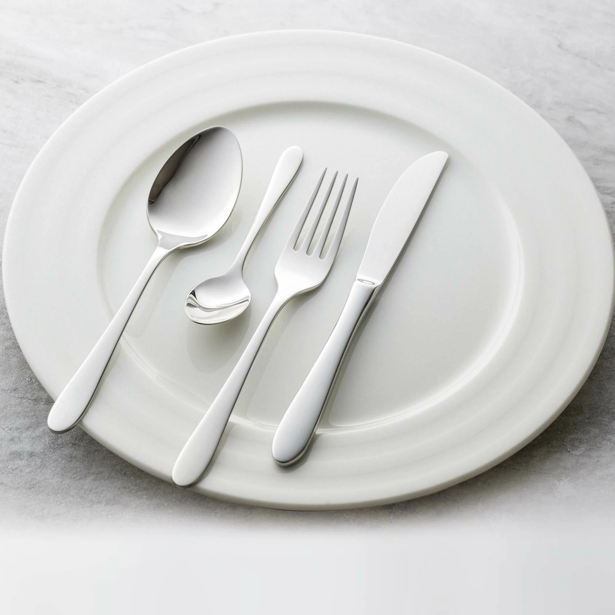 Lugë çaji OVE Como 137 mm, inox 18/10, argjend, set 12 copë