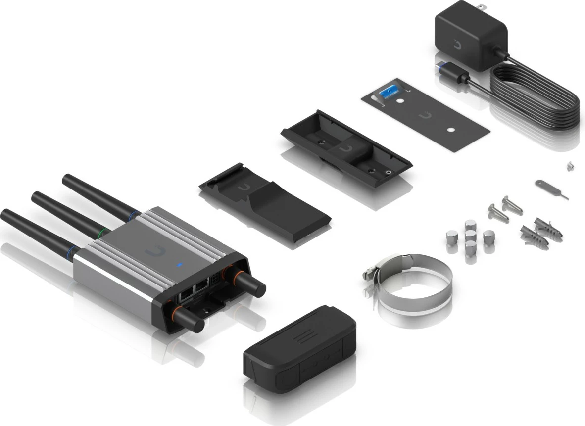 Router Ubiquiti UniFi Mobiler Router Industrial Cat 4 WiFi GPS PoE UMR-Industrial, Ngjyrë e zezë dhe gri