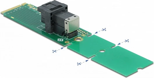 Adapter DeLOCK M.2 Key M në SFF-8643 NVMe, 22110/2280/2260, i gjelbër