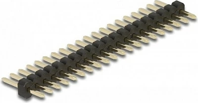 Konektor pin header DeLOCK 20 pin, hap 1.27 mm, 1 rresht, i drejtë, paketë 5 copë, i zi