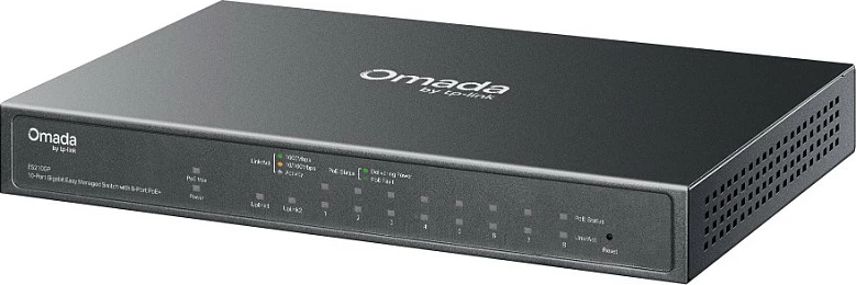 Switch TP-Link Omada ES210GP, 10x Gigabit PoE, 1x Combo SFP, Managed L2, Rack/DIN