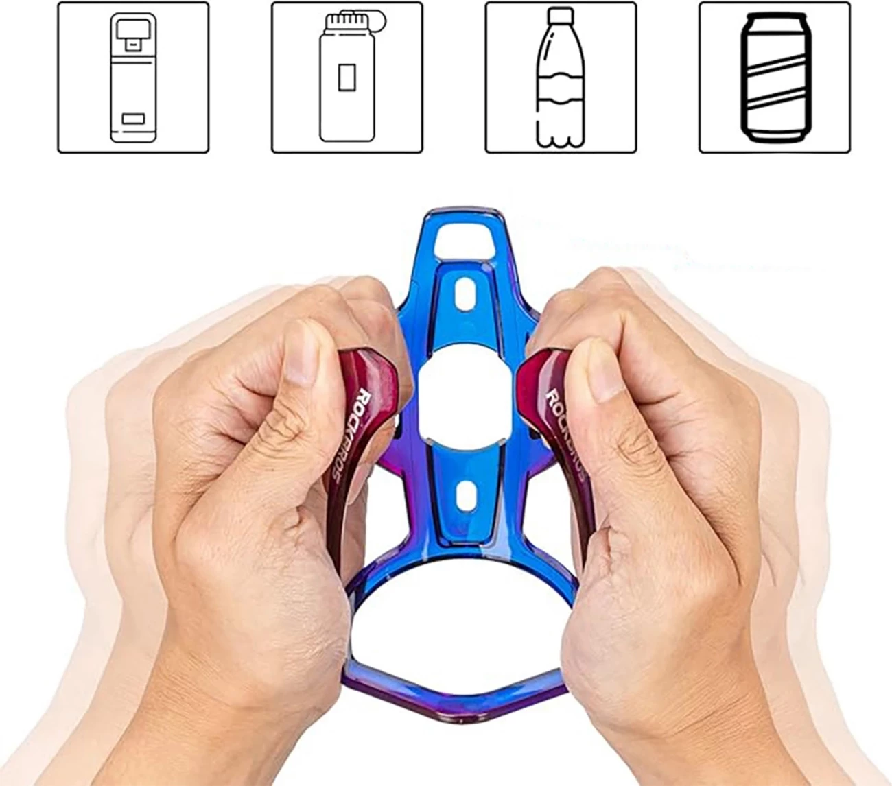 Mbajtës shishe për biçikletë Rockbros FK338, PC, blu dhe vjollcë