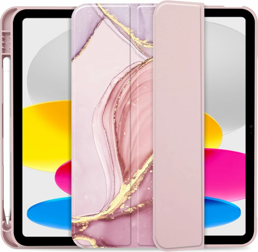 Mbështjellës Tech-Protect SC Pen për iPad 10.9" (2022), silikon, rozë mermer