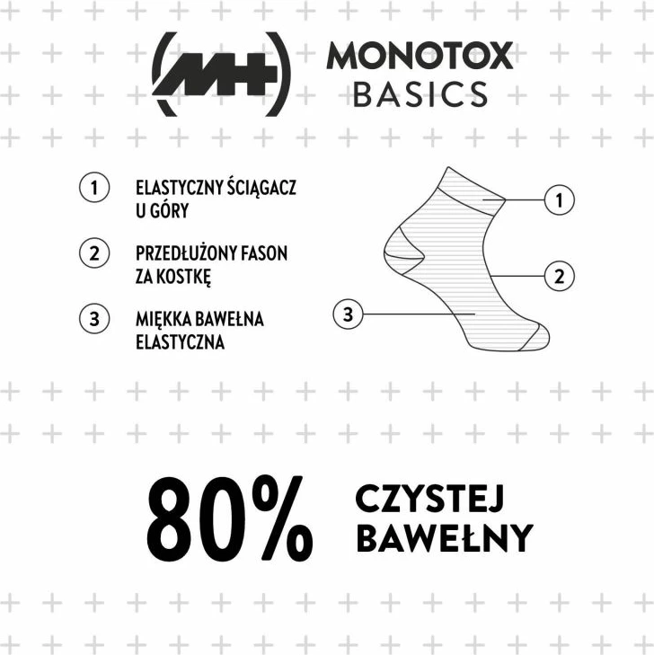Çorape kyç për meshkuj dhe femra Monotox, të bardha [Madhësia: 39 - 42]