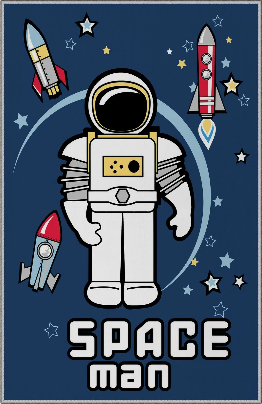 Qilim për fëmijë, dizajn astronaut, shumëngjyrësh, 120x180cm, KHMFESTO0021KEÇE