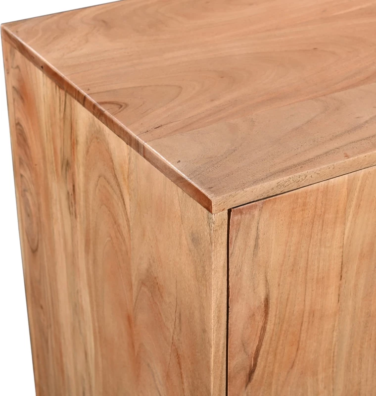 Bufe Leontina, dru akacie i fortë, këmbë metalike të zeza, 150x45x86cm