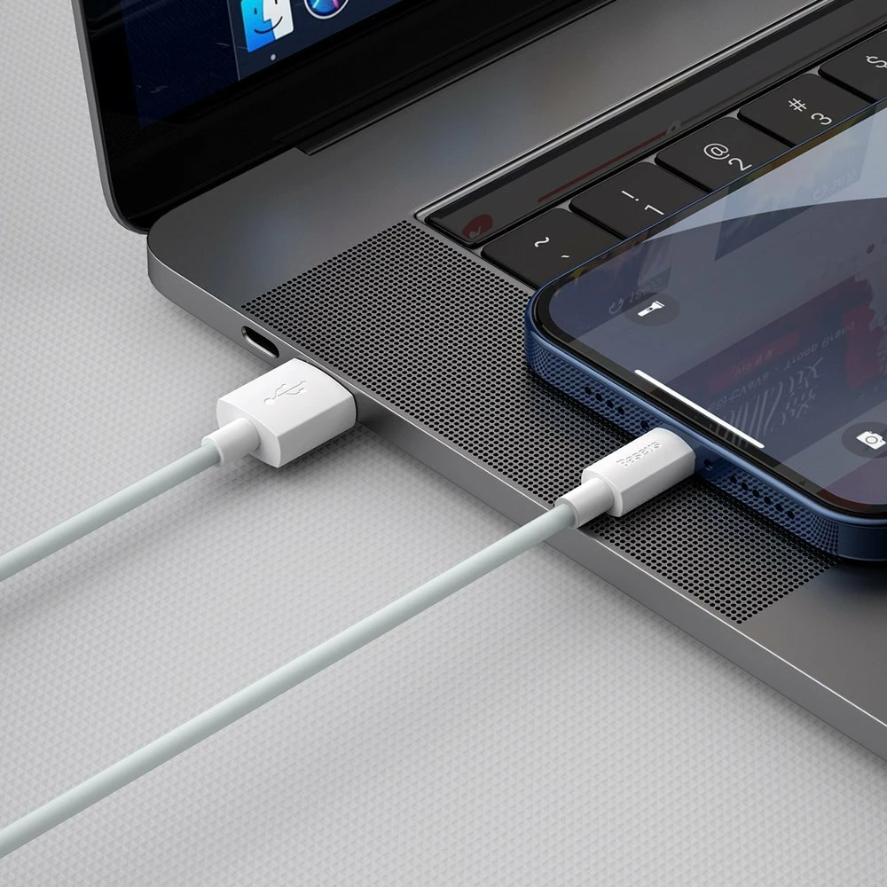 Kabllo USB-Lightning Baseus TZCALZJ-02, 1.5m, Set 2 copë, Bardhë