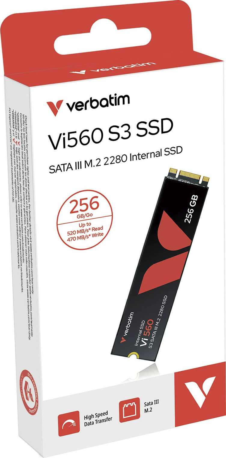 SSD interne Verbatim Vi560 S3, M.2 2280 SATA III, 256GB