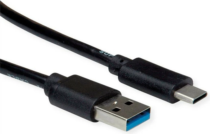 Kabllo USB ROLINE RM USB 3.2 Gen 1, USB-A në USB-C, 1 m, e zezë
