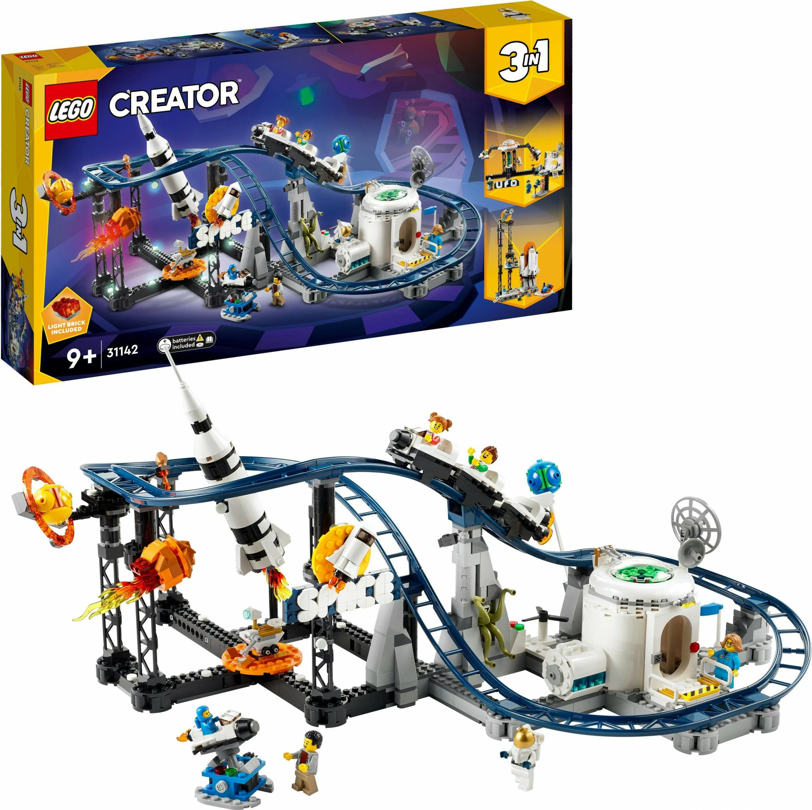 Set ndërtimi LEGO Space Roller Coaster, 9 vjeç+, 874 pjesë, Plastikë