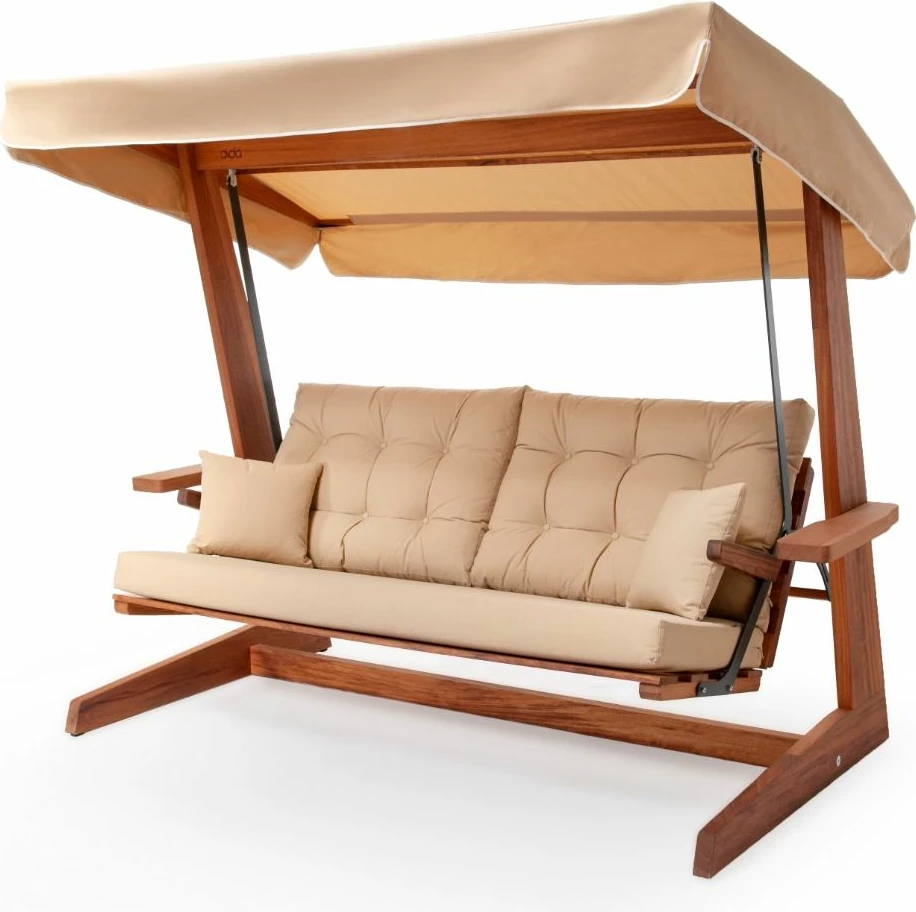 Karrige lëkundëse treshe për kopsht, ngjyrë camel, Skye Decor Sia 2400