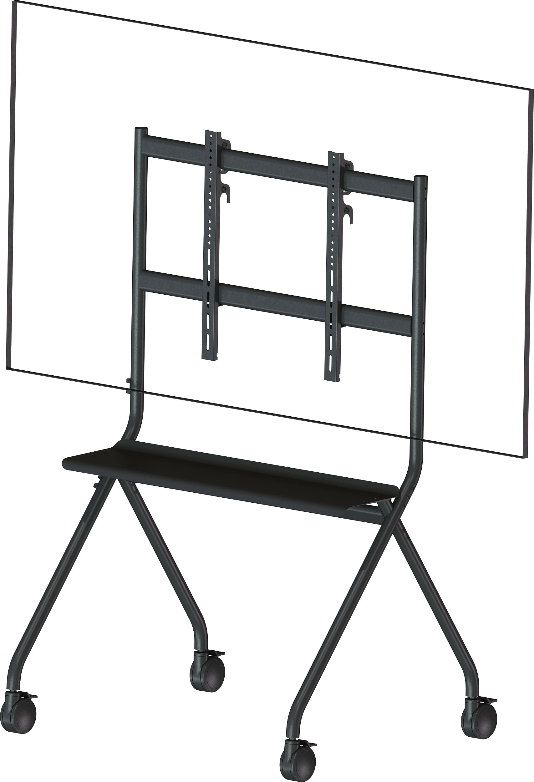 Mbajtëse dyshemeje për TV/Display Vision Magic VFM-F12, 55-100", VESA 900x600, 100 kg, me rrota, e zezë