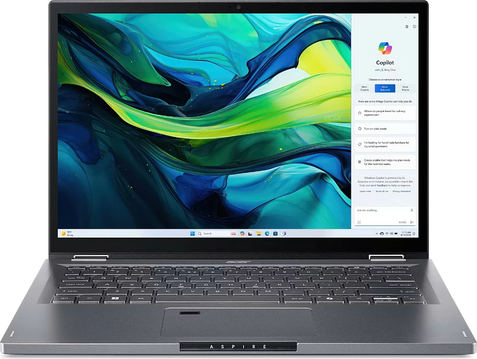 Laptop 2-në-1 Acer Aspire Spin 14 ASP14-52MTN-51V5, 14" 1920x1200, Thunderbolt 4, Bluetooth 5.3, Gri