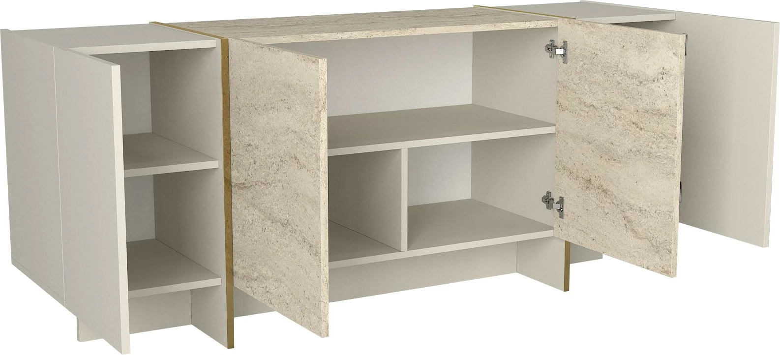 Konsol Skye Decor, ngjyrë travertin dhe sandstone, 180x75.5x46.6cm