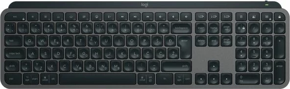 Tastierë pa tela Logitech MX Keys S, layout slloven (SLO), ndriçim inteligjent, Bluetooth/Logi Bolt, Graphite, set me receiver Logi Bolt + kabllo USB-C