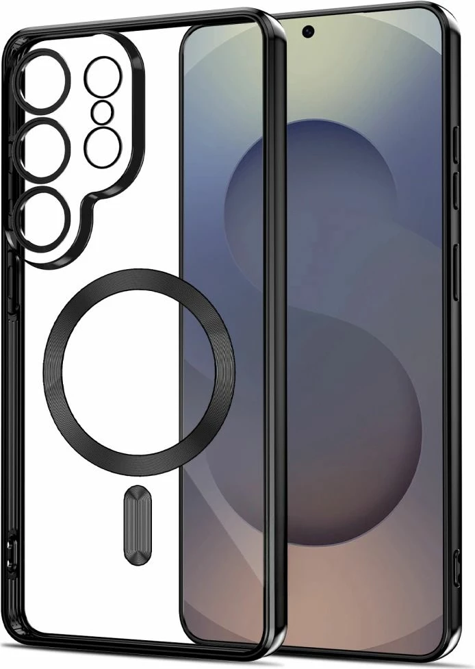 Mbështjellës Tech-Protect MagFlex MagSafe për Samsung Galaxy S26 Ultra, unazë magnetike, mbrojtje lente, 1 copë, transparent/zi