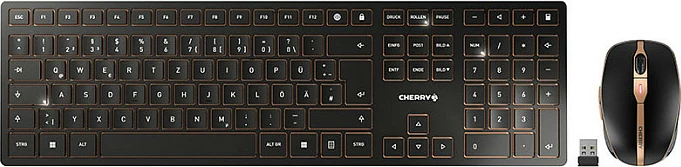 Set tastiere dhe mausi CHERRY DW 9100 SLIM, Wireless, RF Wireless + Bluetooth, QWERTZ, zi