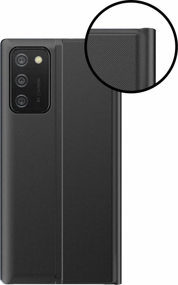 Mbështjellës Hurtel për Samsung Galaxy A03s, me kapak dhe qëndresë, i zi