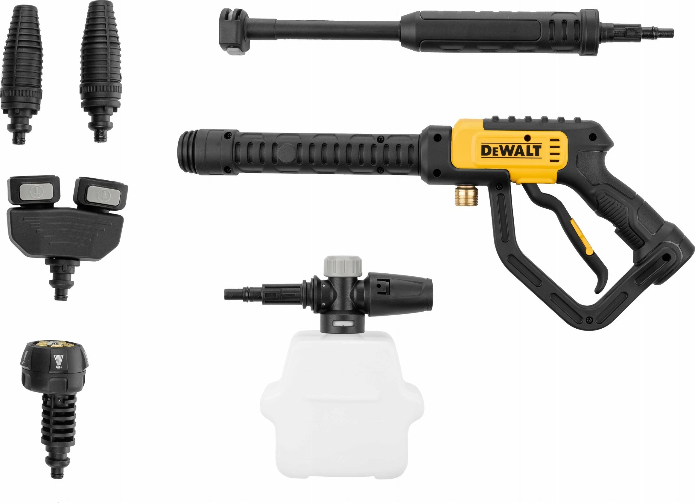 Pastrues me presion DeWalt DXPW001DTS 2800W 160 bar 810 l/h, zorrë 10 m, set me 2 turbo grykë, verdhë/zi